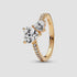 Pandora Double Heart Sparkling Ring 14ct Gold Plated