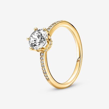 Pandora Shine Clear Sparkling Crown Solitaire Ring