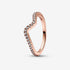 Pandora Rose Sparkling Wave Ring