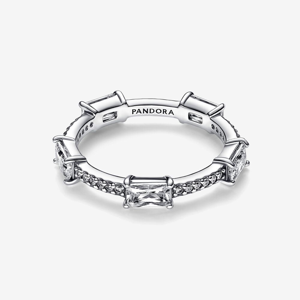 Pandora Rectangular Bars Sparkling Pavé Ring