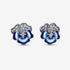 Pandora Blue Pansy Flower Stud Earrings