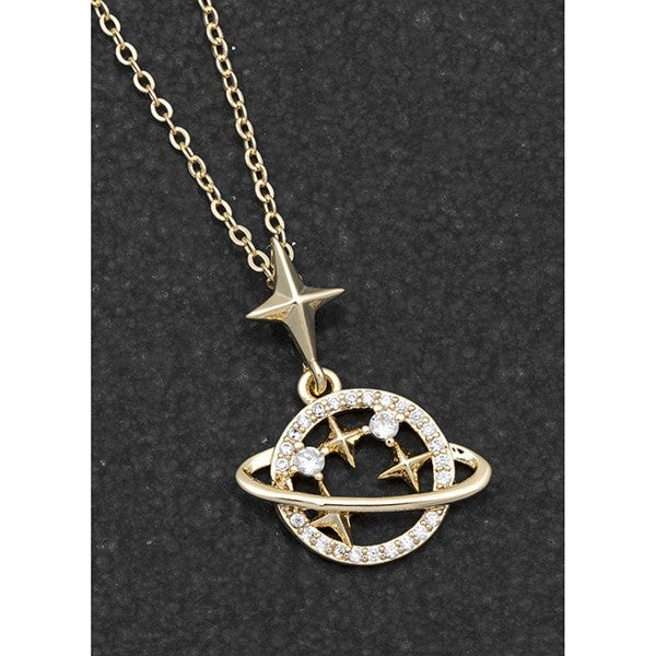 Celestial Planet Stars Gold Plated Necklace