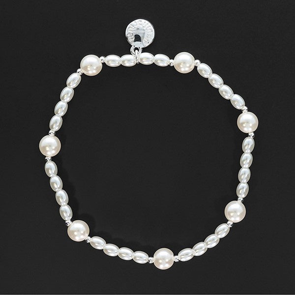 Elegant Silver Plated Pearl Bracelet Natural