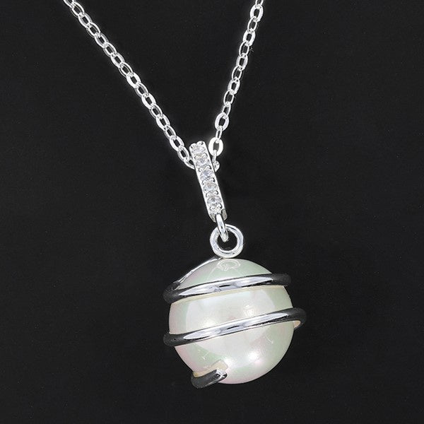 Entwined Pearl Silver Plated Necklace