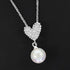 Sparkle Heart Pearl Silver Plated Necklace