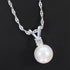 Pretty Suspended Pearl Silver Plated Necklace