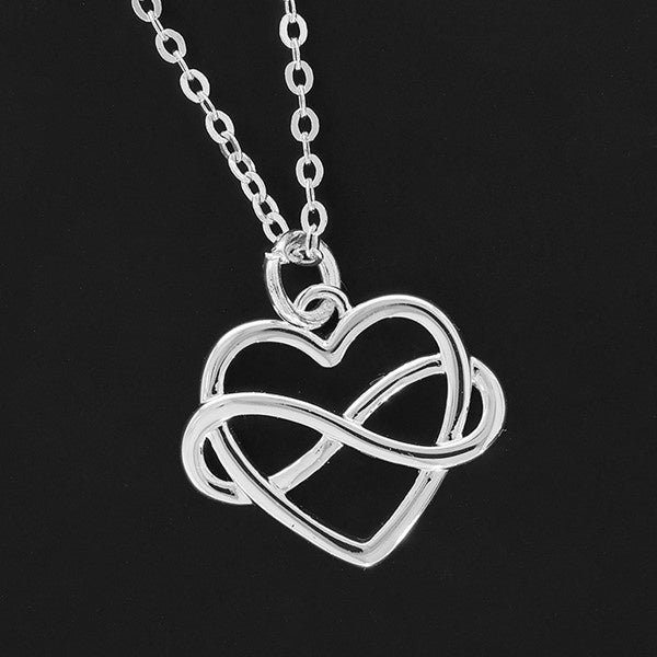 Celtic Infinity Heart Silver Plated Necklace