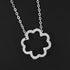 Clover Sparkle Outline Silver Plated Necklace