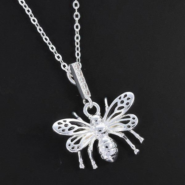 Honey Bee Delicate Silver Plated Necklace