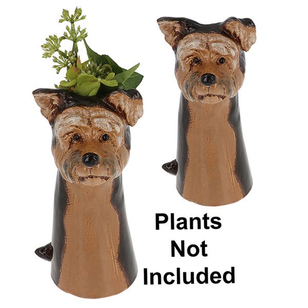 Village Pottery Top Dog Yorkshire Terrier Vase