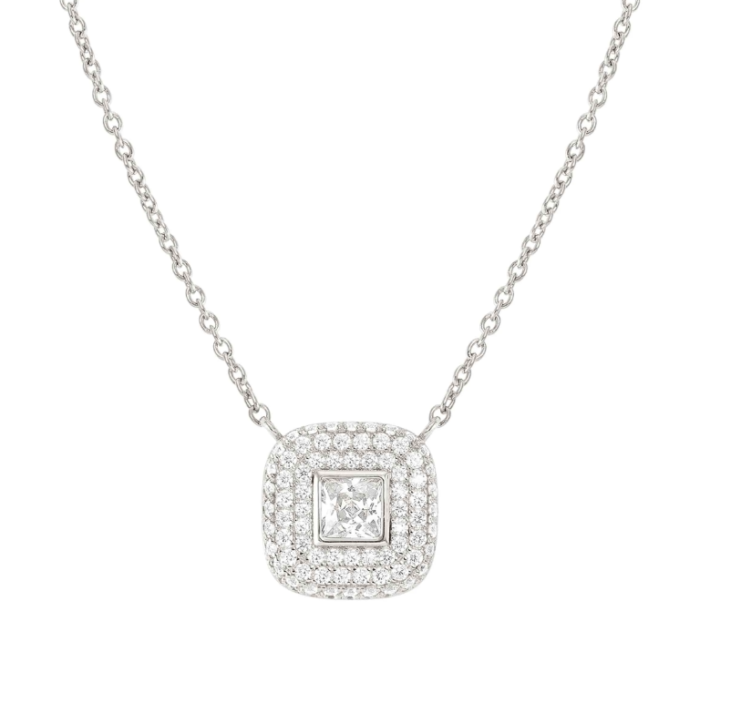 Nomination Domina Silver Pave Square Necklace