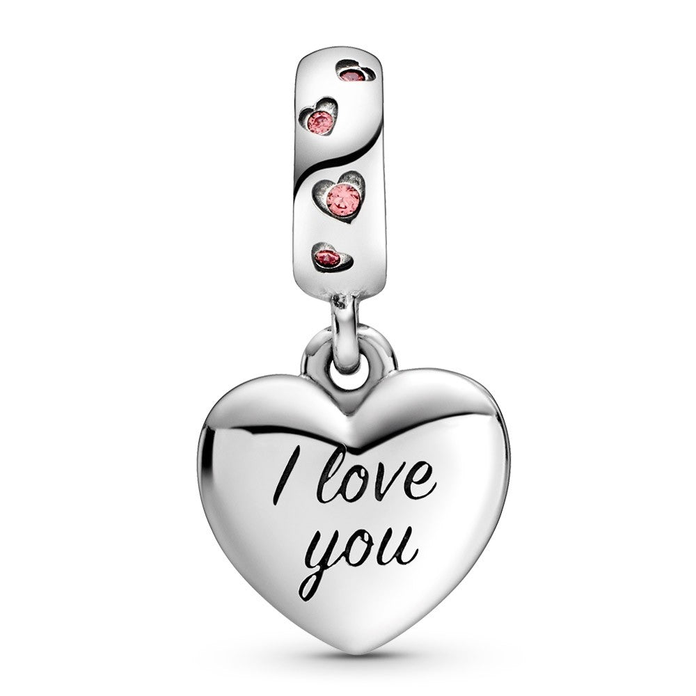 Pandora Mum Script Heart Dangle Charm