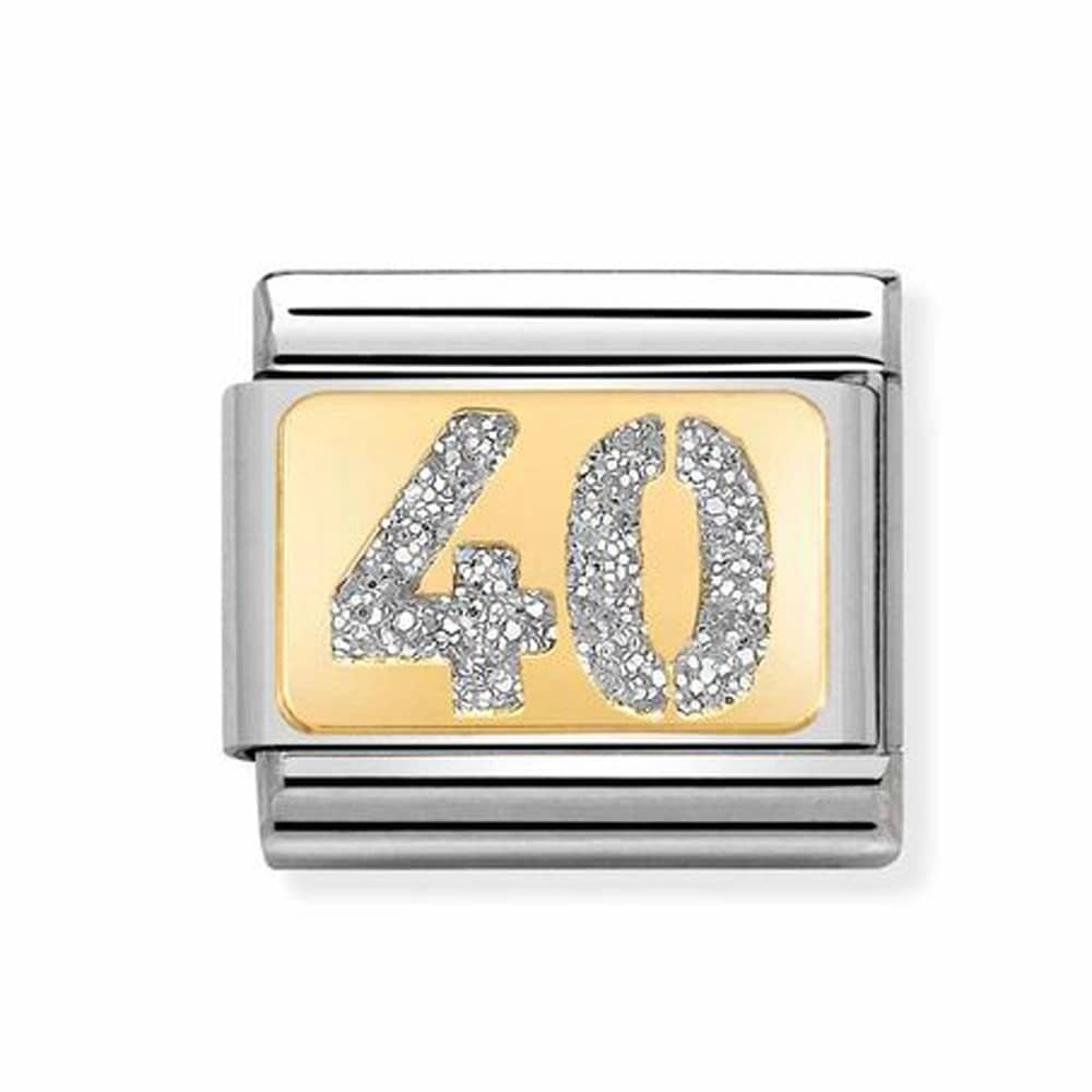 Nomination Yellow Gold Glitter Age 40 Charm