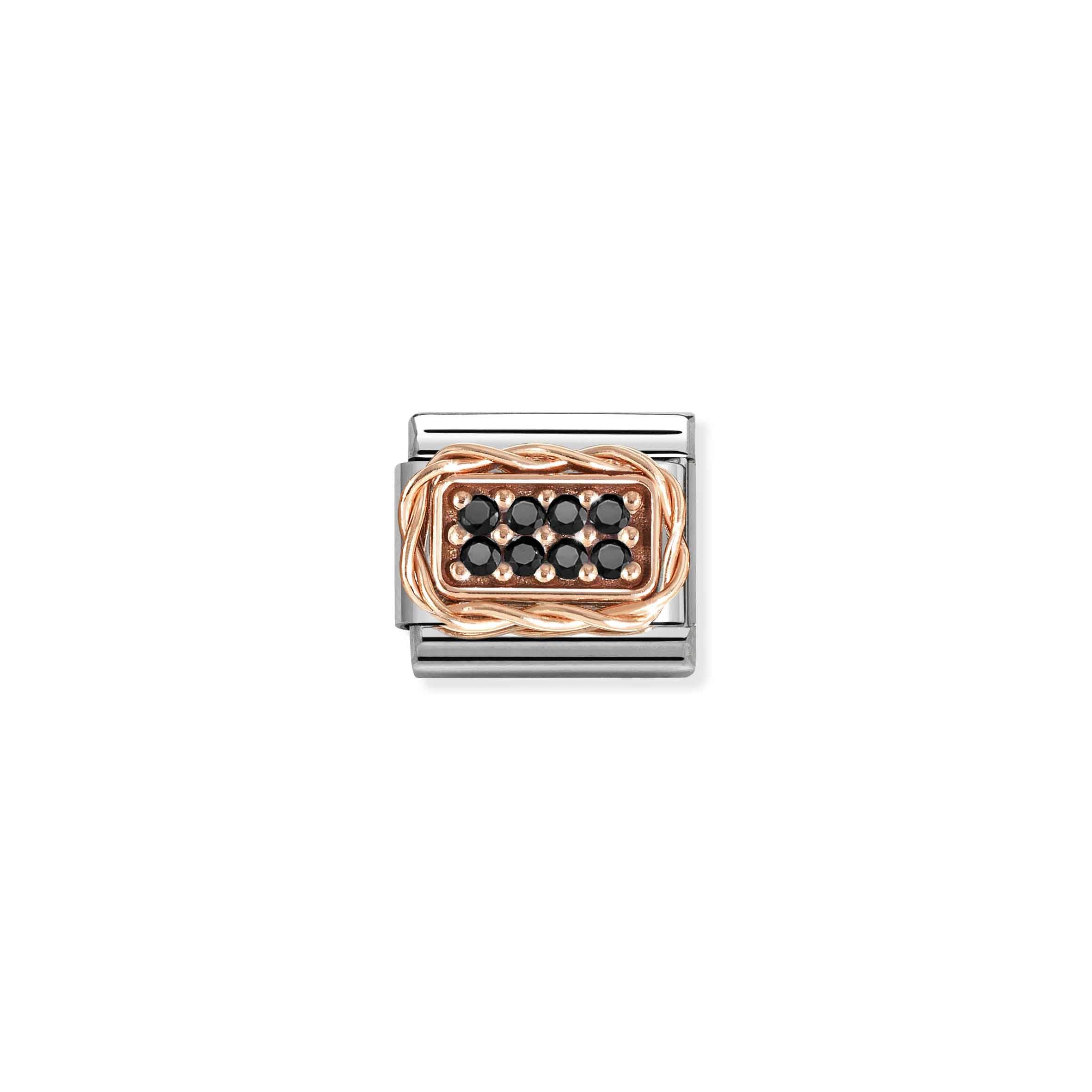 Nomination Rose Gold Black Pave Charm