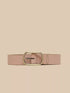 White Stuff Reversible Leather Belt Gold Tone Metallic