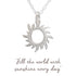 Mantra Sun Necklace | Sterling Silver