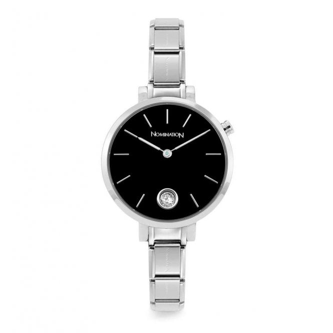Nomination Watches- Stainless Steel NEW Paris Round Watch With Black Face