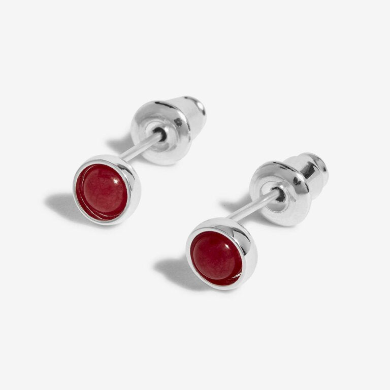 Joma January Garnet Birthstone Boxed Earrings