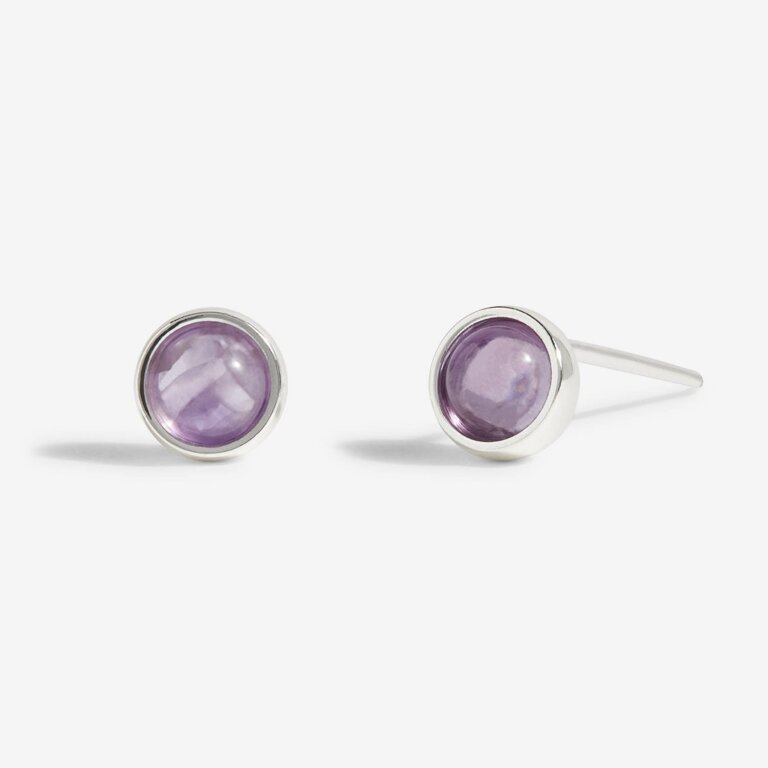 Joma February Amethyst Birthstone Boxed Earrings