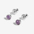 Joma February Amethyst Birthstone Boxed Earrings