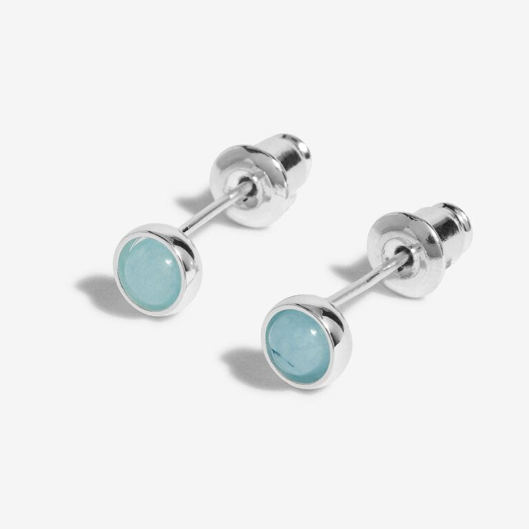 Joma March Aqua Crystal Birthstone Boxed Earrings