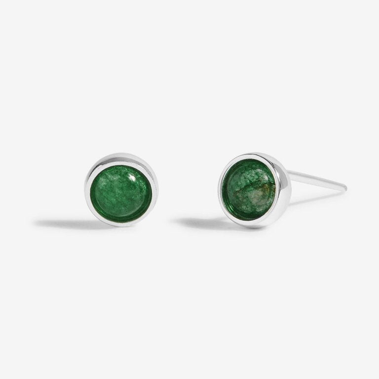 Joma May Green Agate Birthstone Boxed Earrings