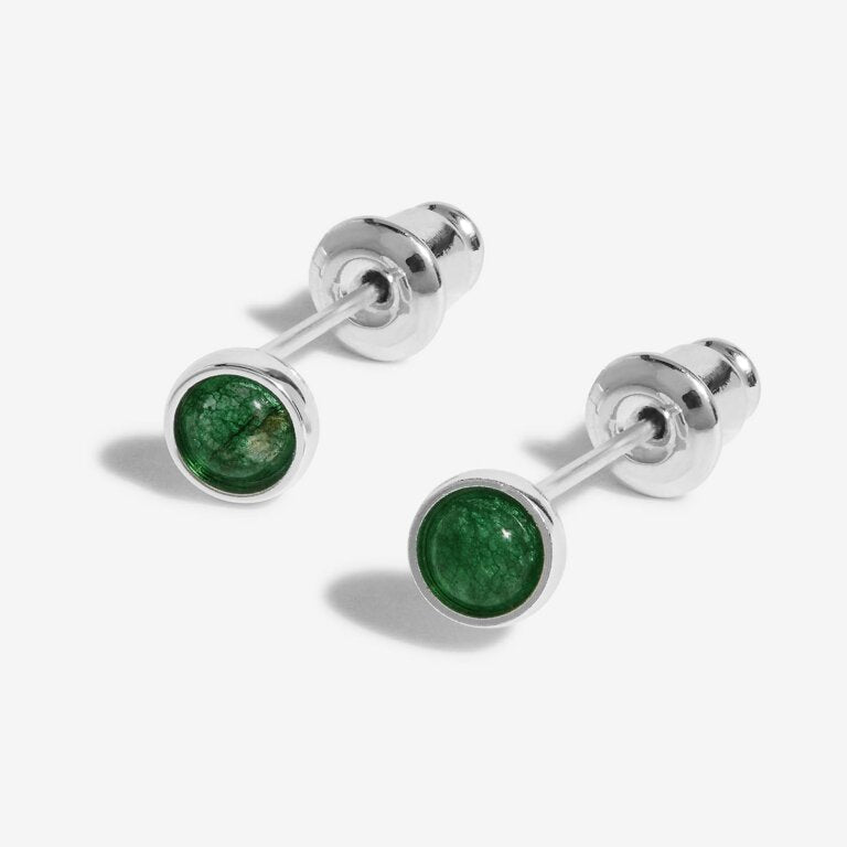 Joma May Green Agate Birthstone Boxed Earrings