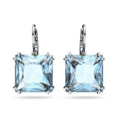 Swarovski Millenia Blue Square Cut Rhodium Earrings