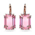Swarovski Millenia Pink Octagon Cut Rose Tone Earrings