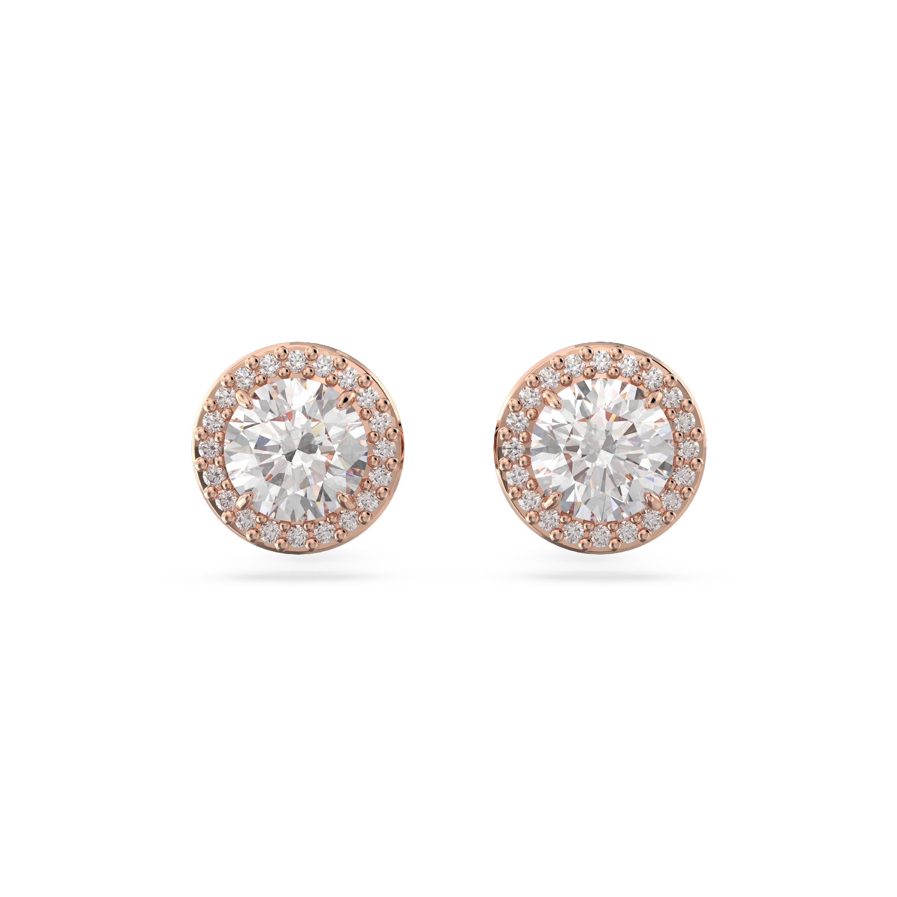 Swarovski Constella Rose Tone Pave Earrings