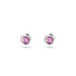 Swarovski Rhodium Stilla Round Cut Purple Earrings