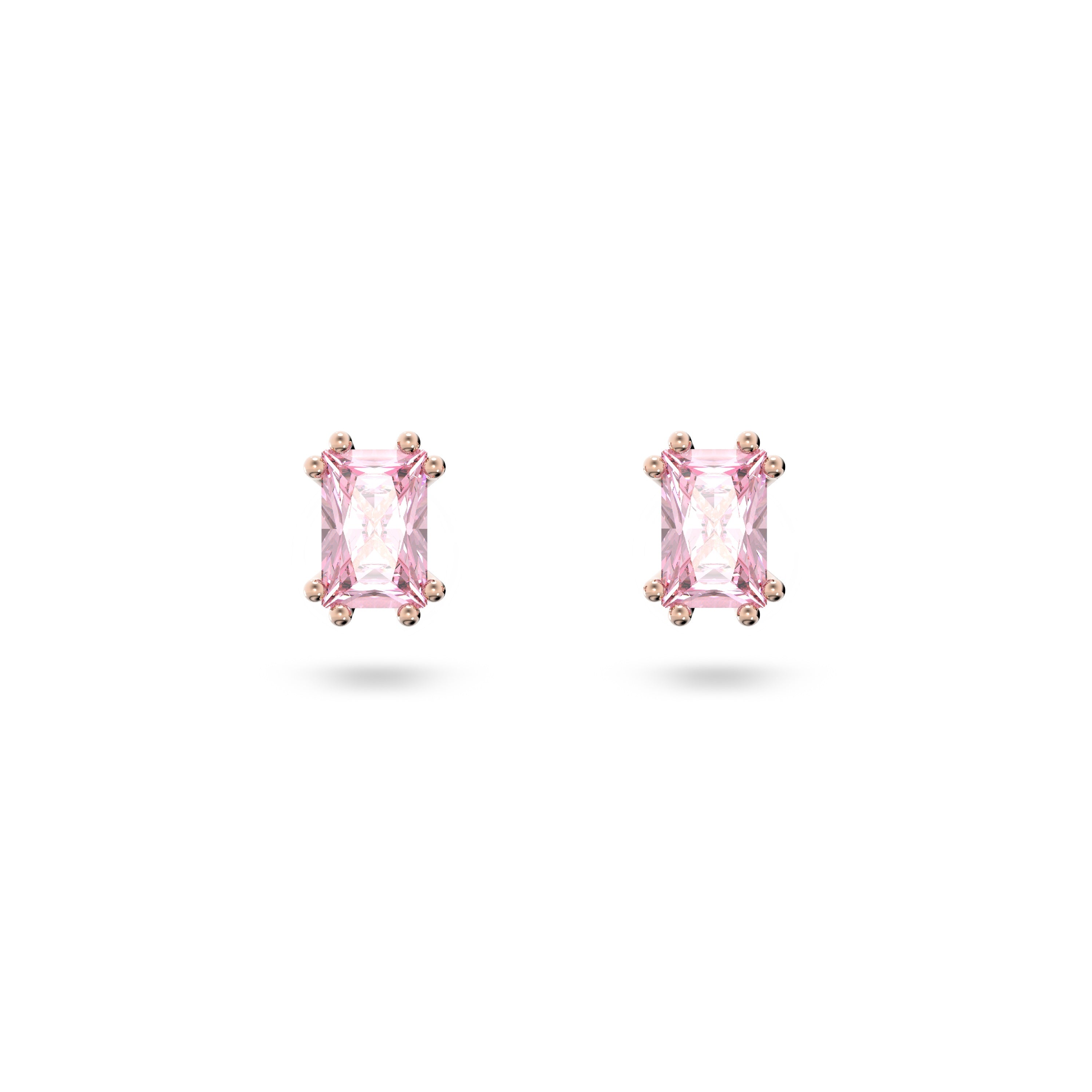 Swarovski Rose Stilla Oblong Cut Pink Earrings