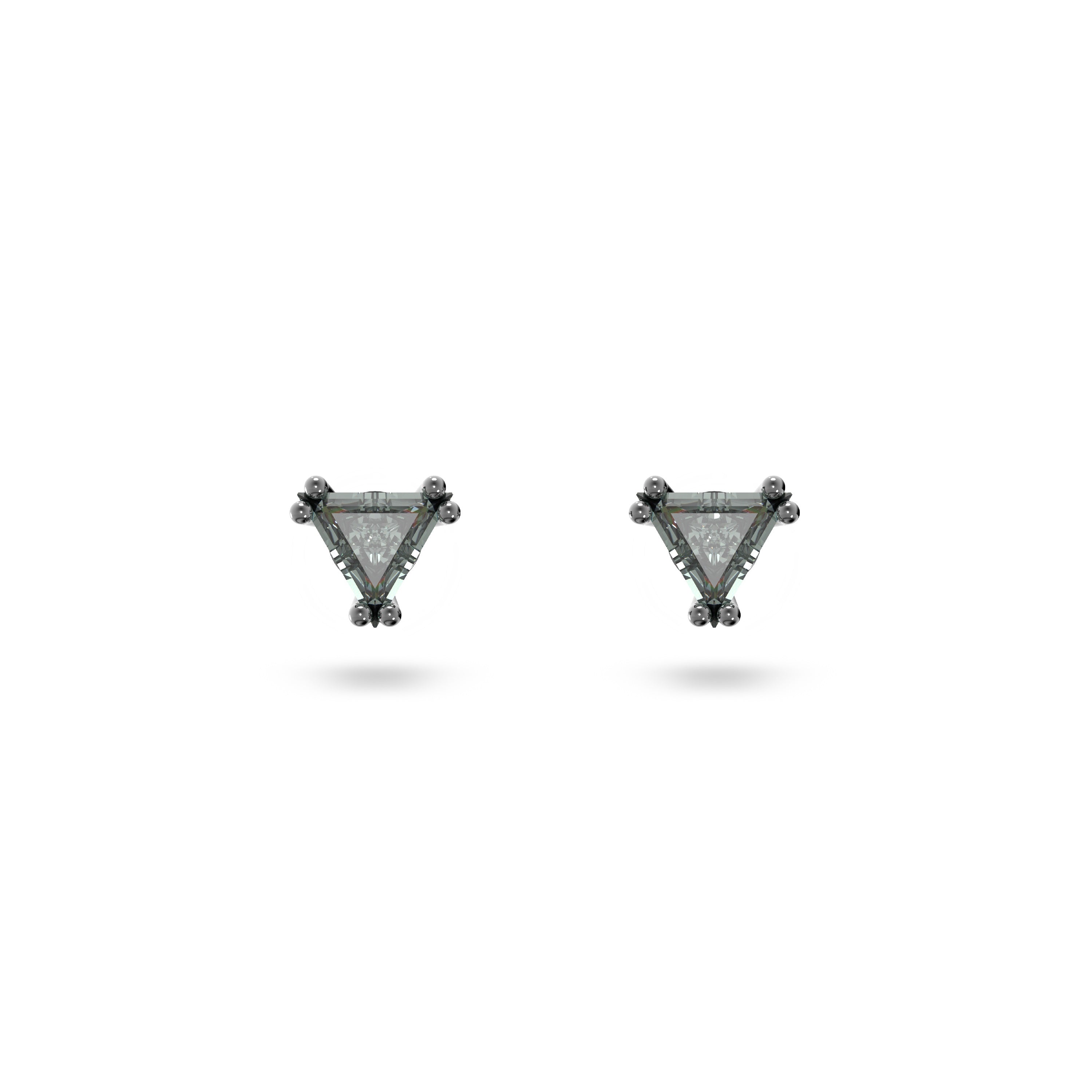 Swarovski Ruthenium Stilla Triangle Cut Black Earrings