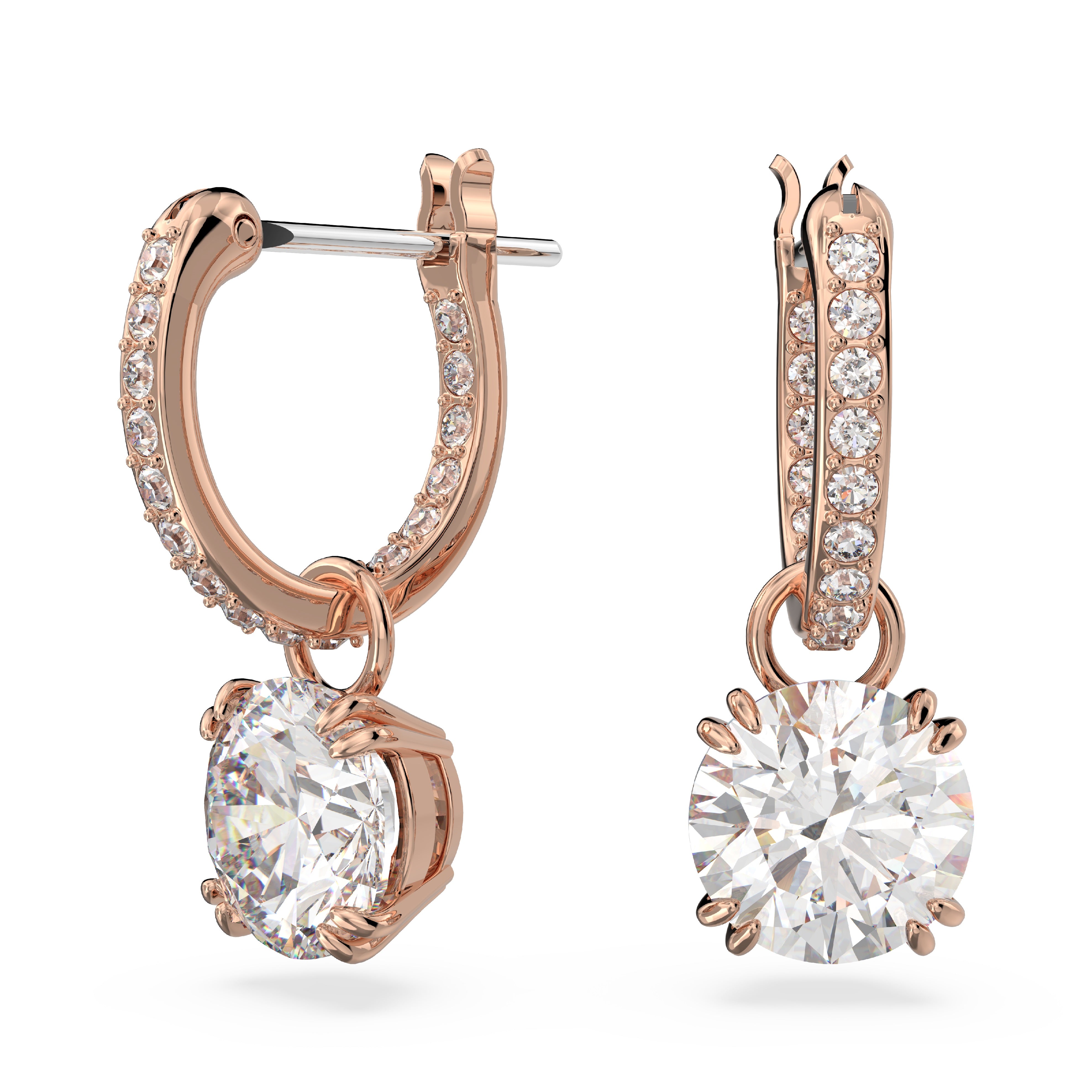 Swarovski Constella Rose Tone Drop Earrings