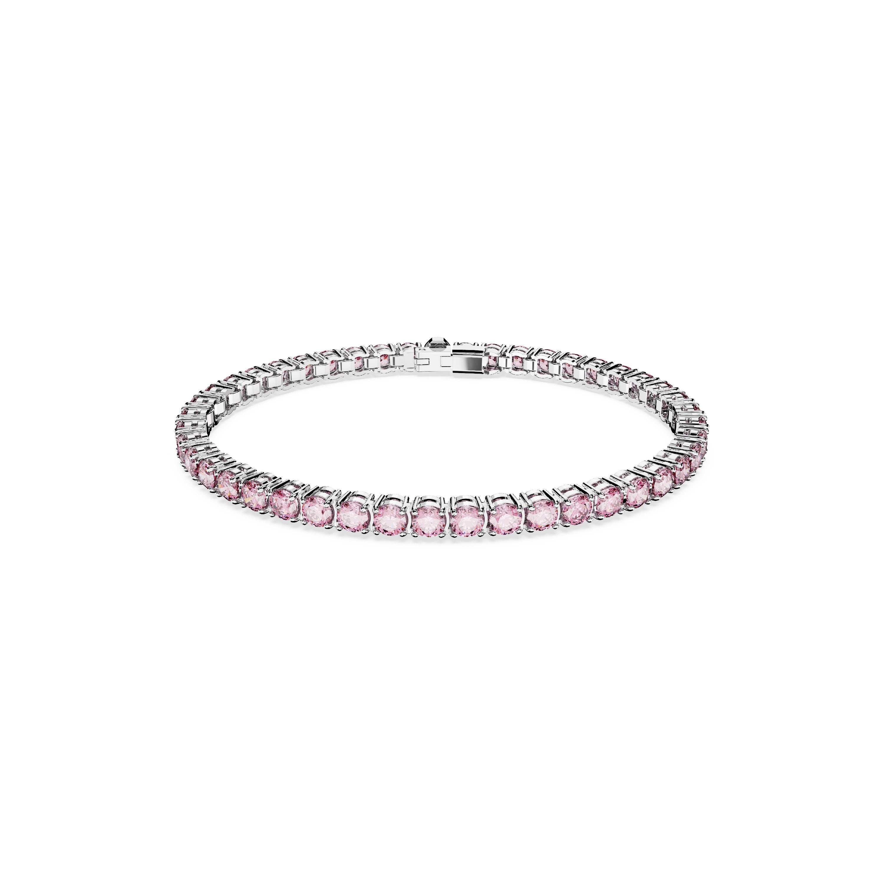 Swarovski Matrix Tennis Rhodium Pink Bracelet