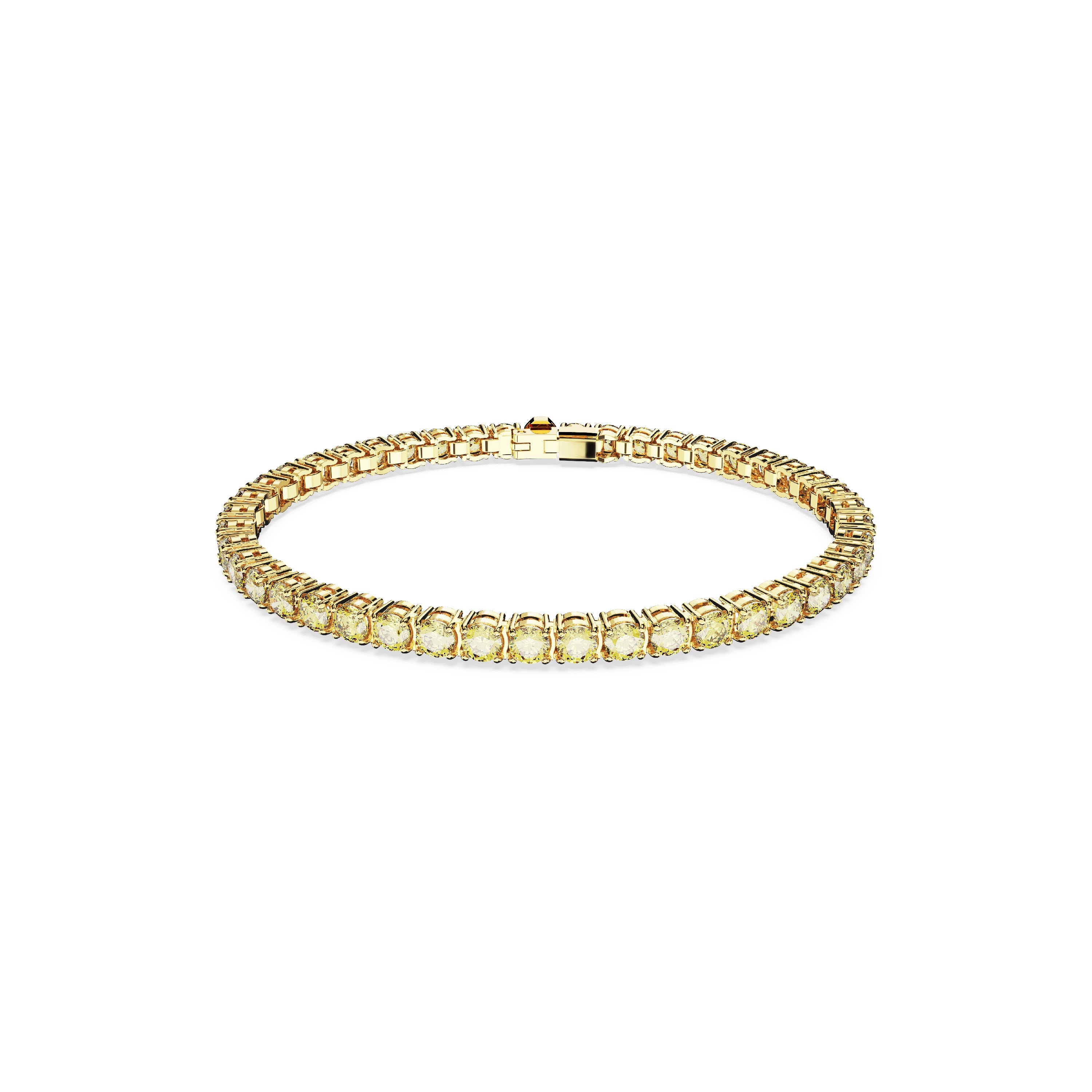 Swarovski Matrix Tennis Gold Tone Yellow Bracelet