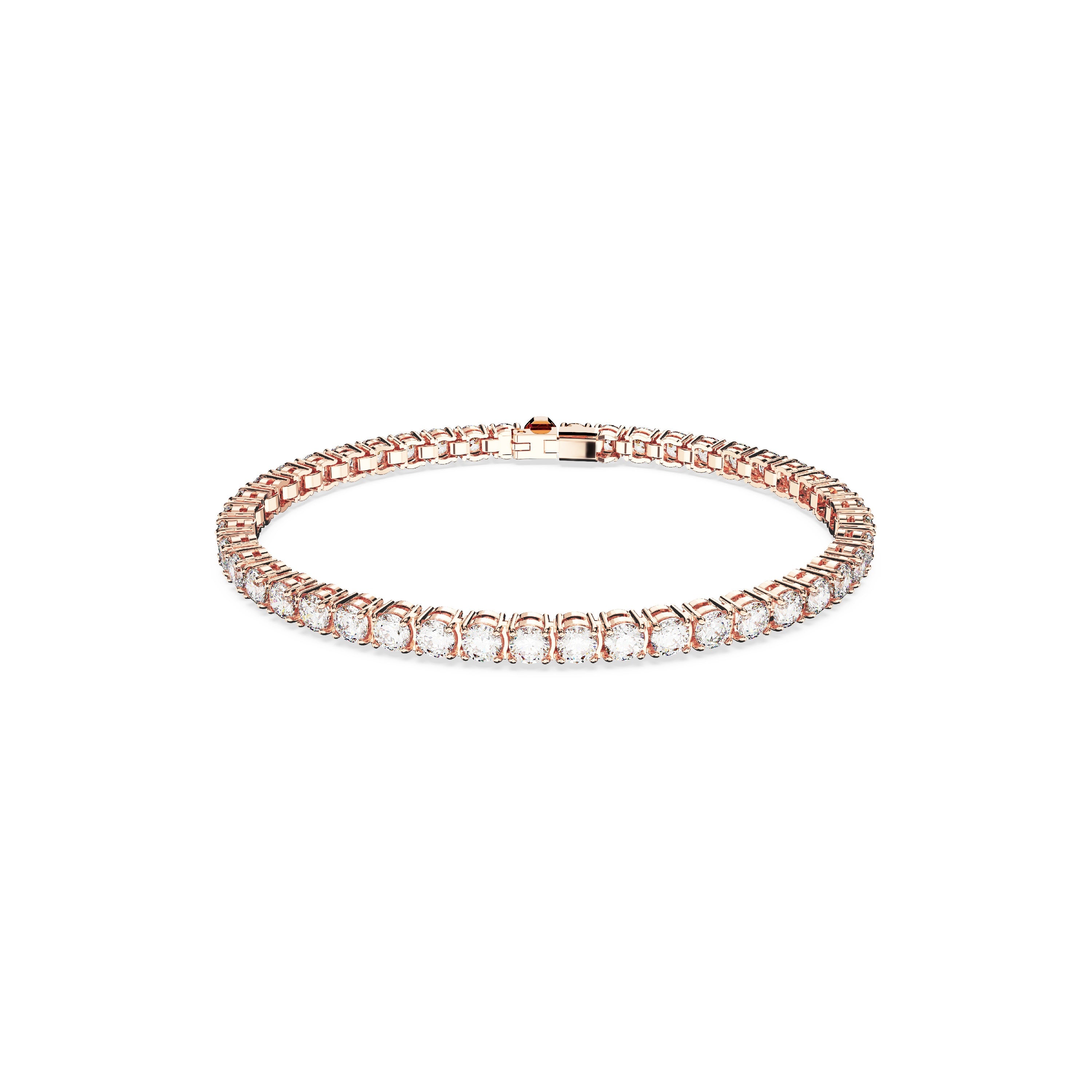 Swarovski Matrix Tennis Rose Tone White Bracelet