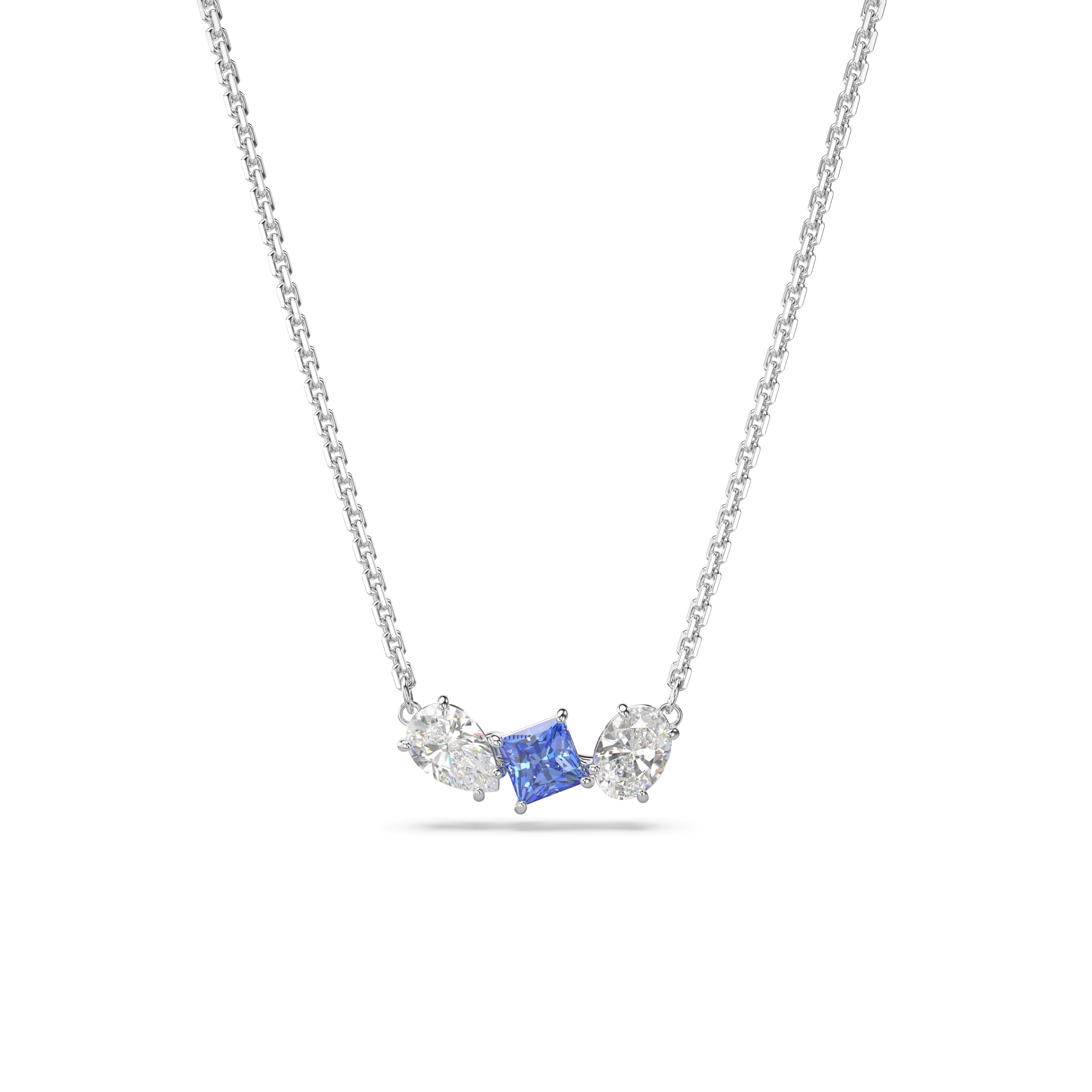 Swarovski Mesmera Rhodium Blue Necklace