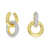 Swarovski Dextera Gold Tone Interlocking Hoop Earrings