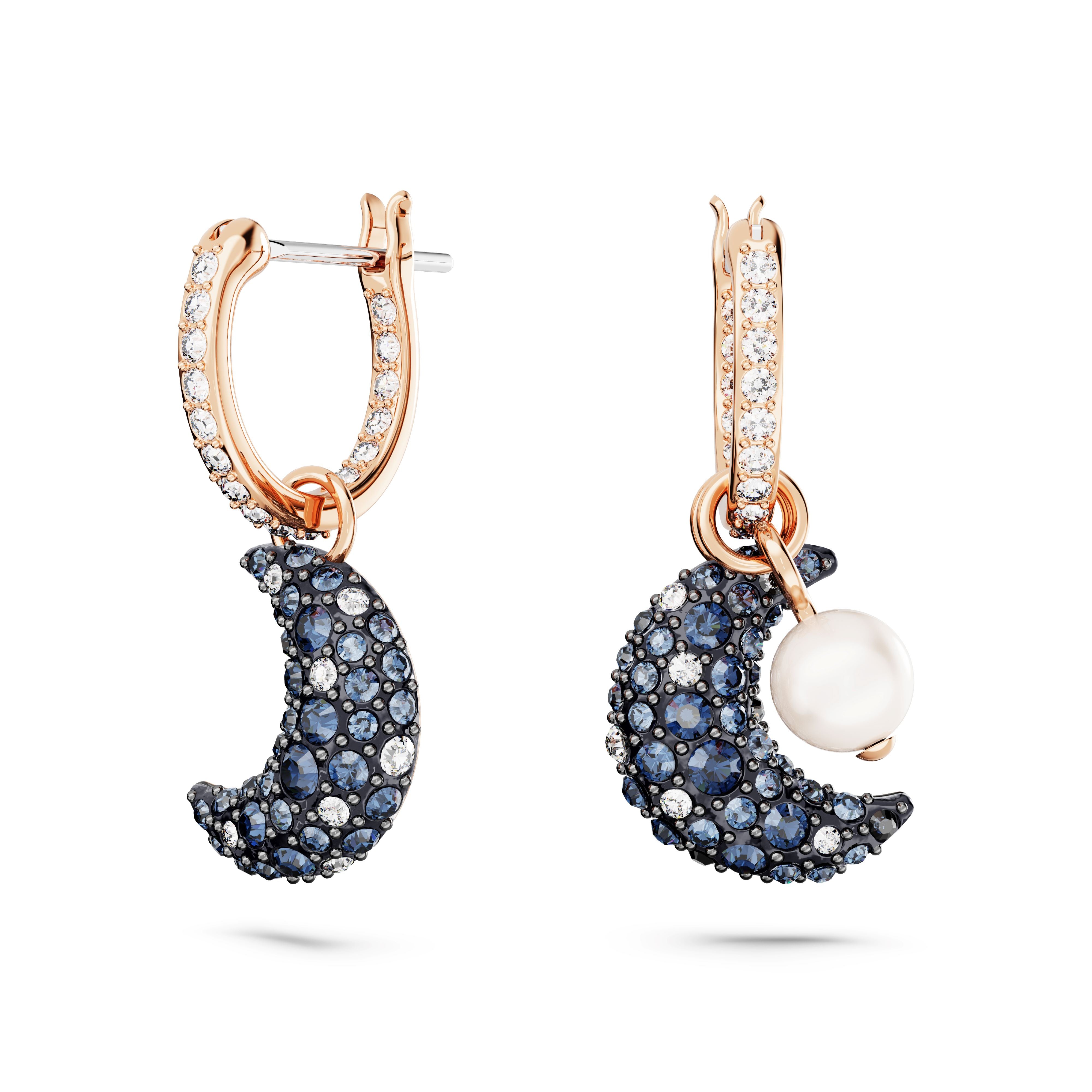 Swarovski Luna Rose Tone Multicoloured Drop Earrings