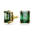 Swarovski Matrix Gold Tone Green Rectangular Earrings