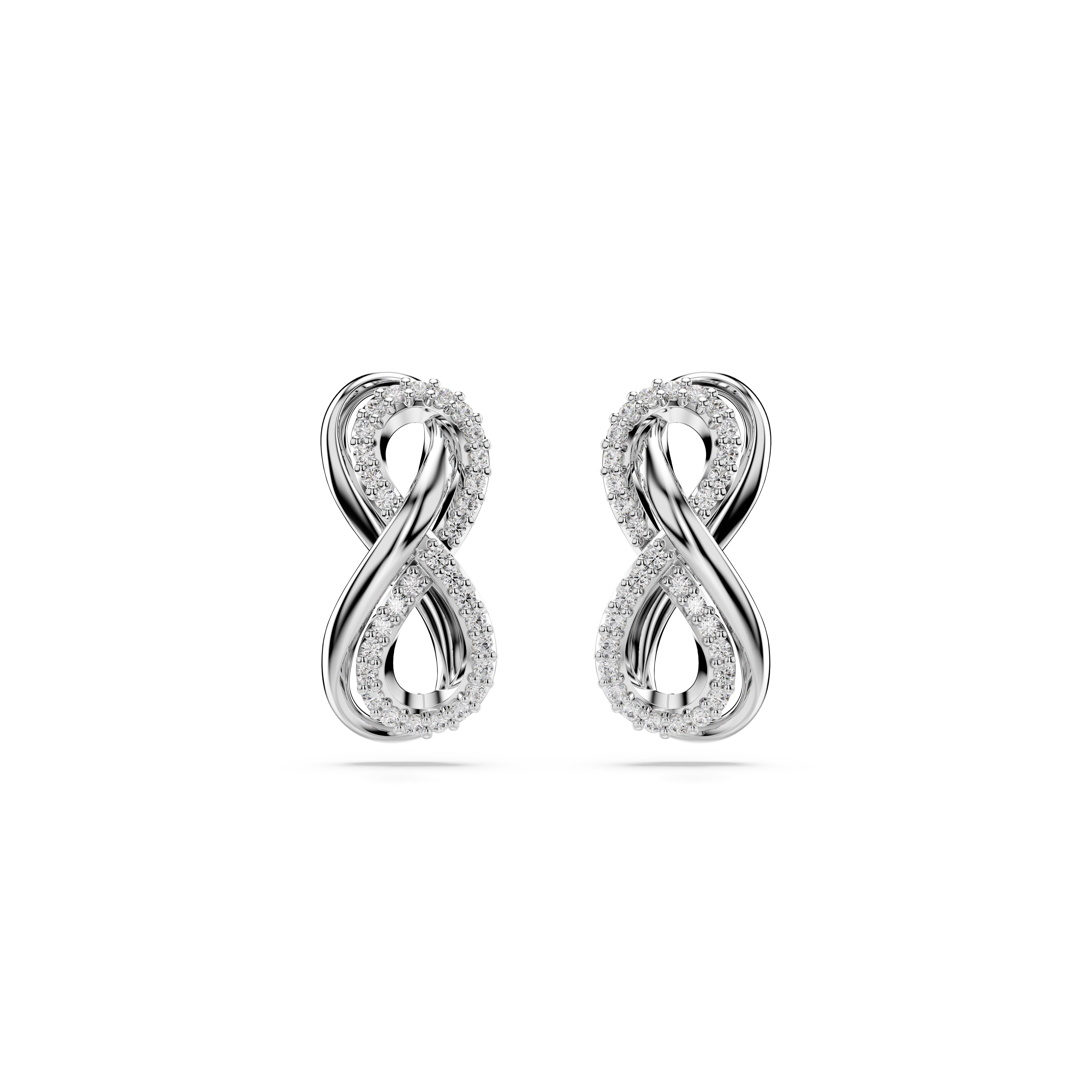 Swarovski Rhodium Hyperbola Infinity Earrings