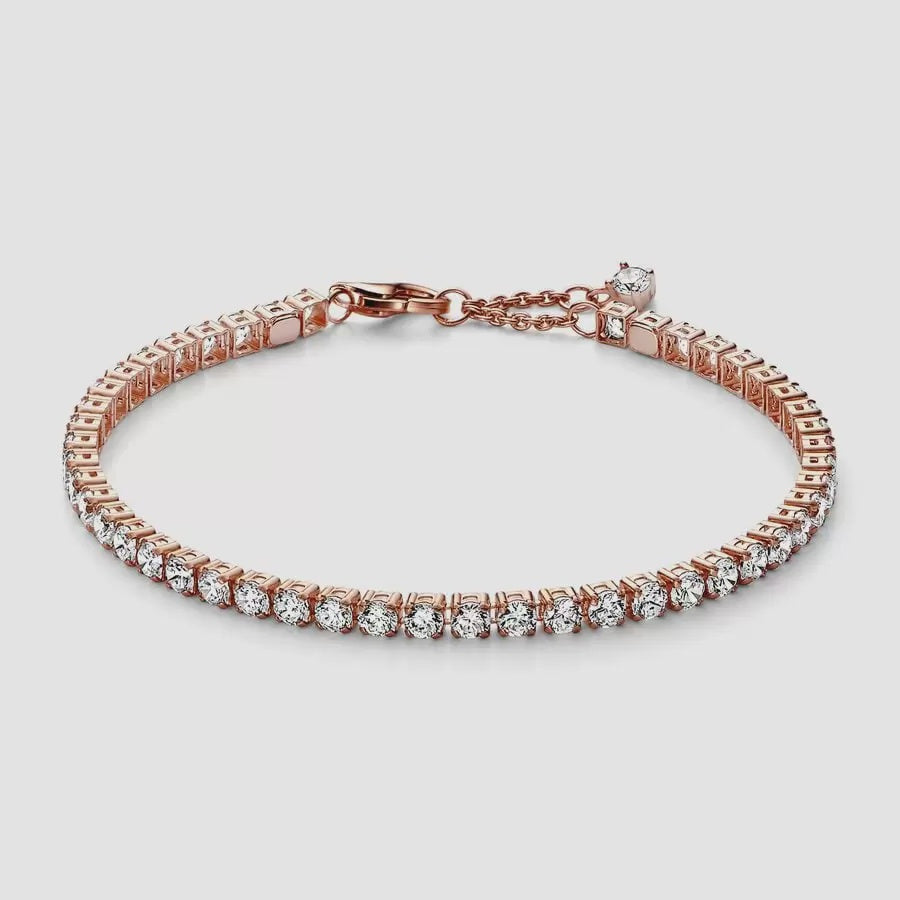 Pandora 14k Rose Gold Plated Sparkling Tennis Bracelet