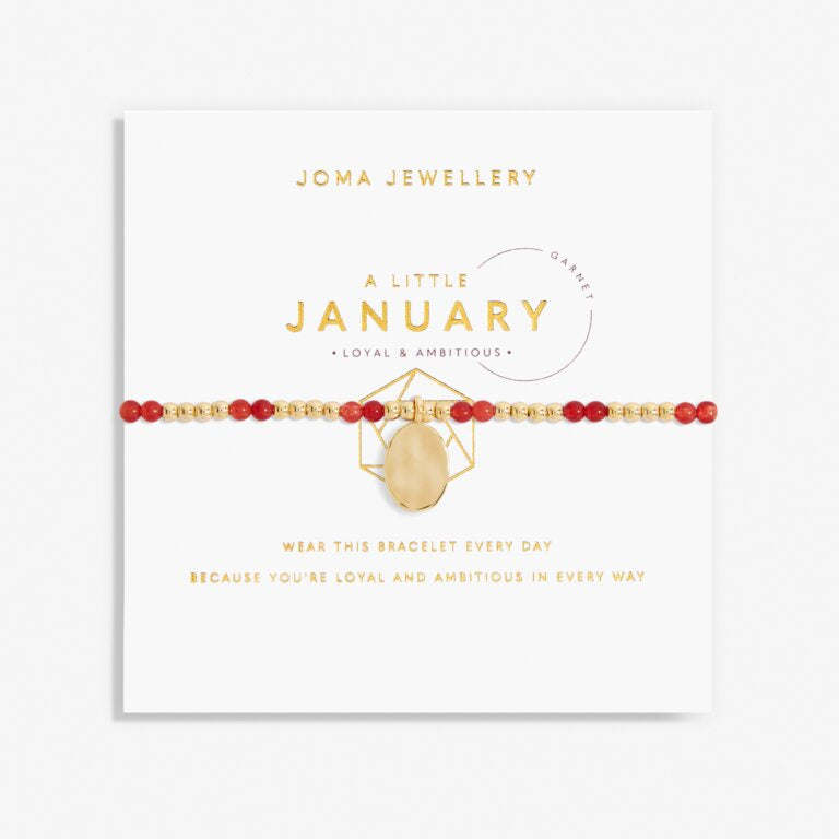 Joma A Little January Birthstone Garnet Gold Bracelet