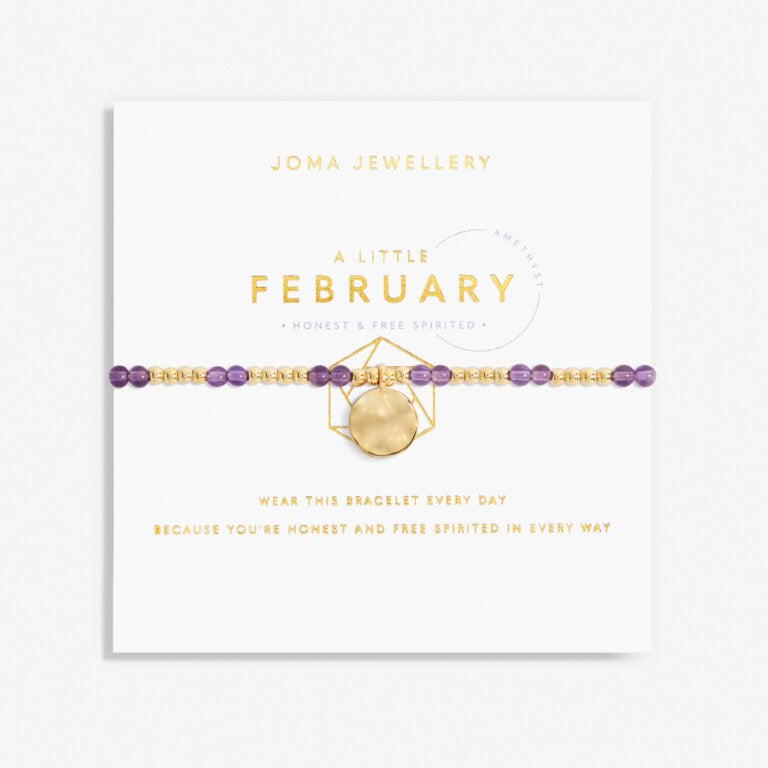 Joma A Little February Birthstone Amethyst Gold Bracelet