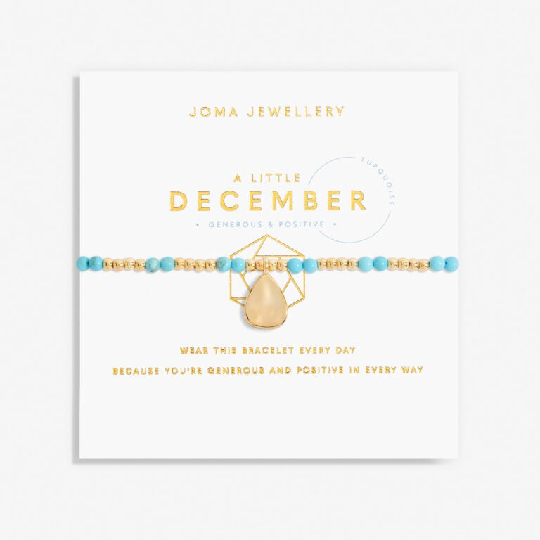 Joma A Little December Birthstone Turquoise Gold Bracelet