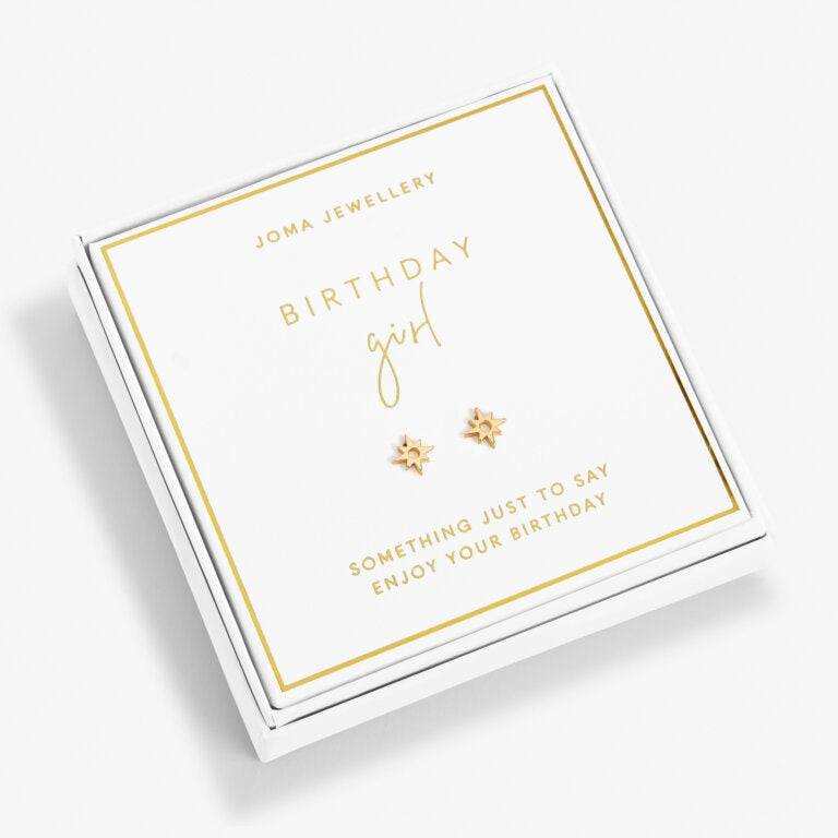 Joma Birthday Girl Gold Boxed Earrings