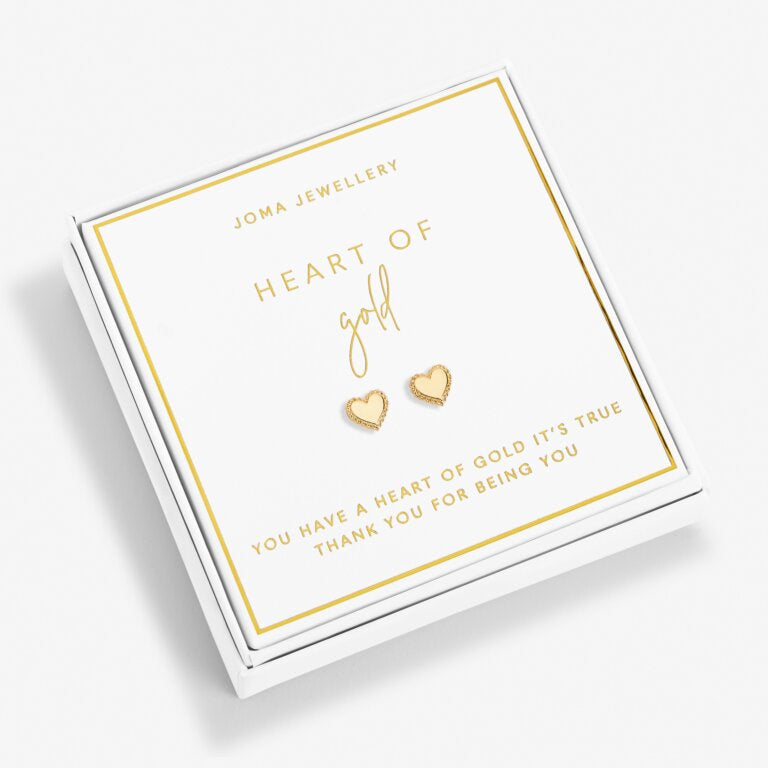 Joma Heart Of Gold Gold Boxed Earrings