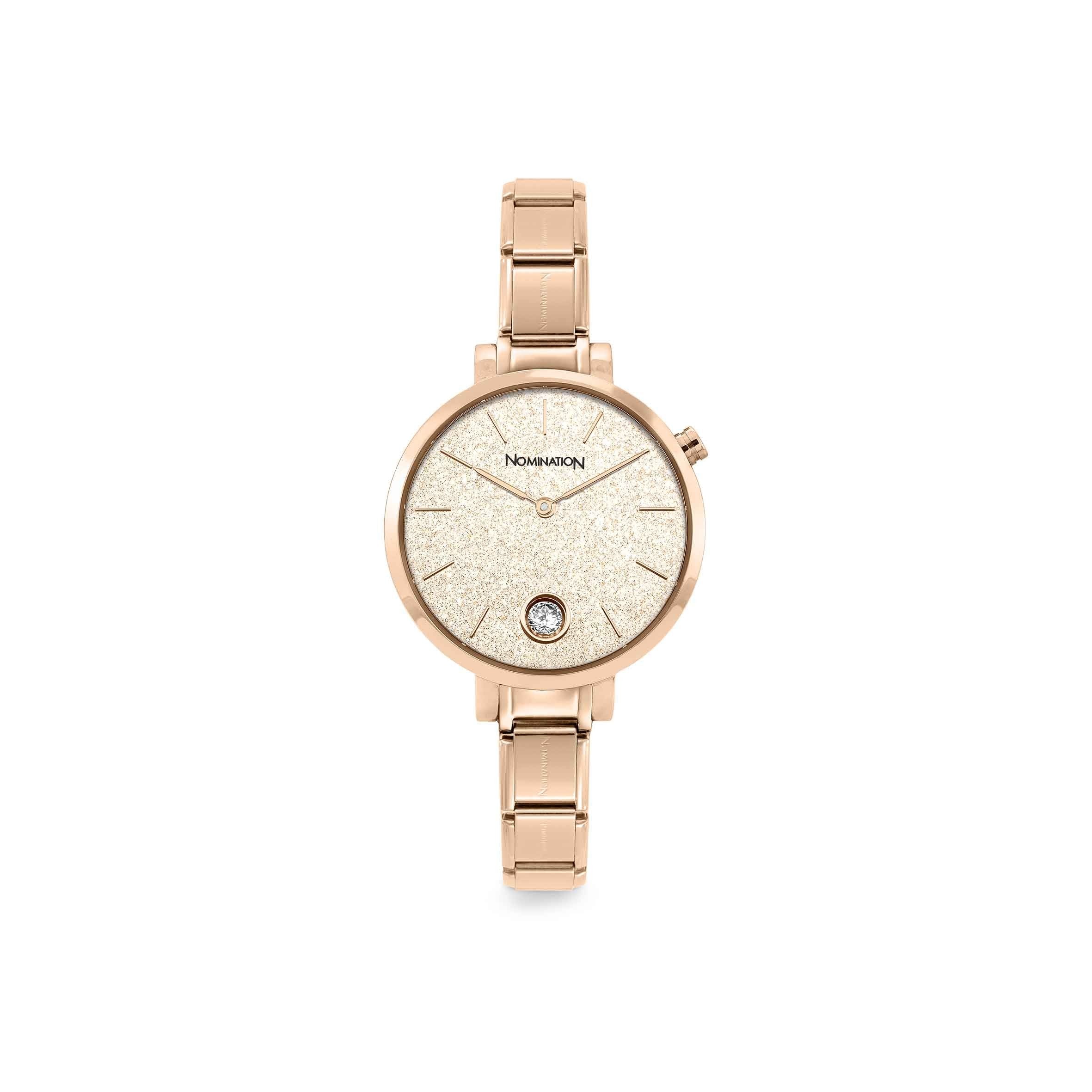 Nomination Paris Rose Gold PVD Watch with Pink Glitter