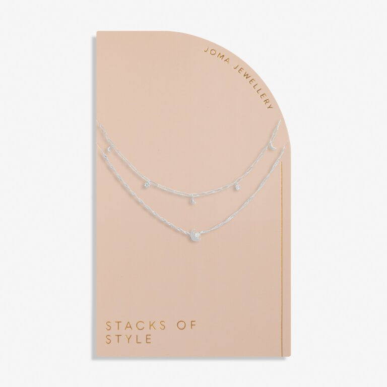 Joma Stacks Of Style Silver Moon Necklace